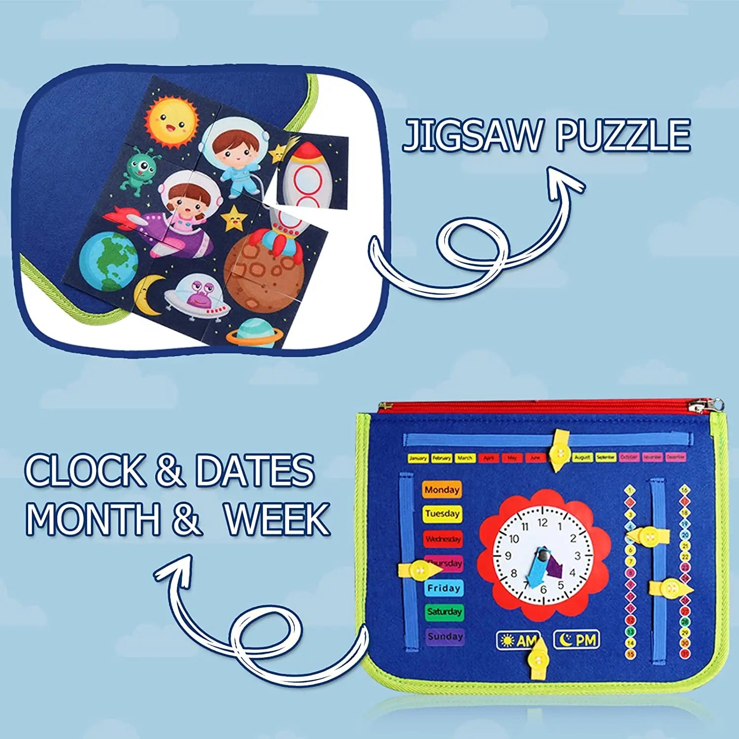Montessori Toys Busy Board Sensory Activity Developing Board for Motor Skills,Learning Board for Toddlers