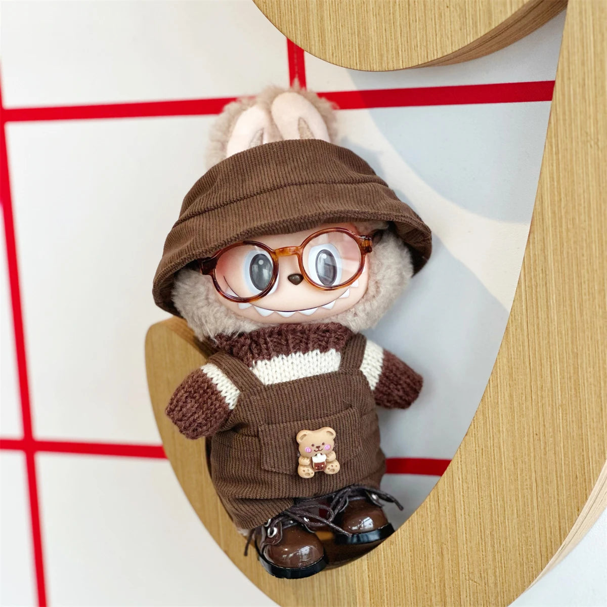 17cm labubu clothes outfit Plush doll clothes Macaron Cute Clothing DIY Kid Gift  Dog Clothes Hair accessories v1 v2 clothes