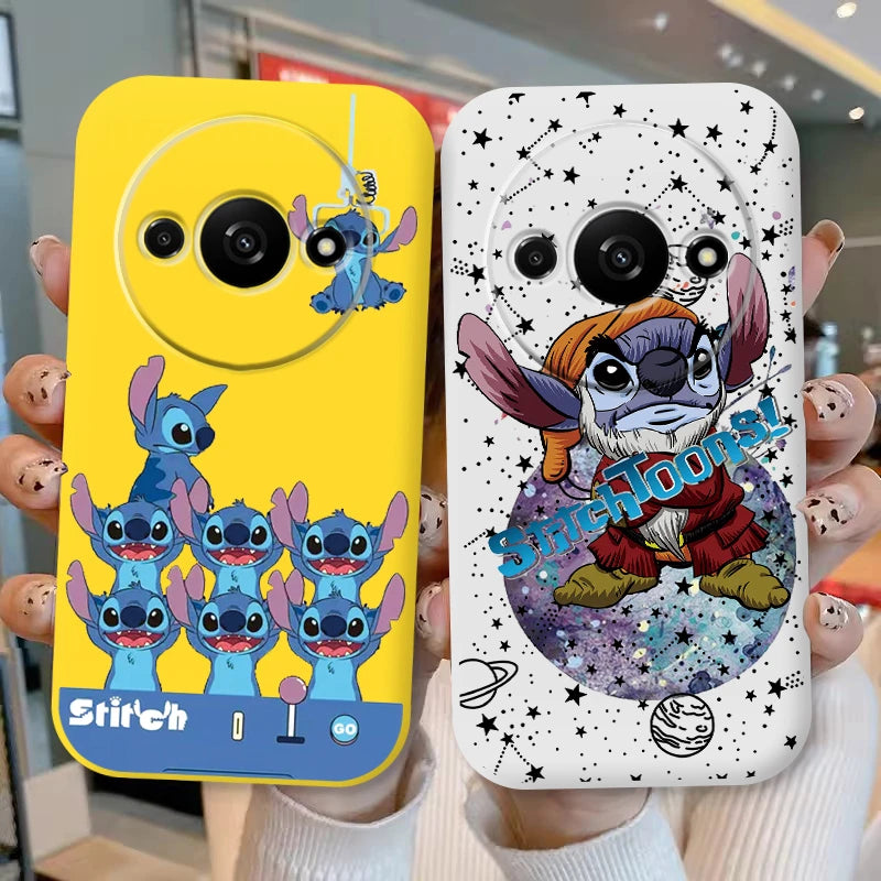 For Redmi A3 Phone Case Soft Silicone Shockproof Super cute Stitch Love?Cover For Xiaomi Redmi A3 Shell RedmiA3 A 3 Bumper Shell