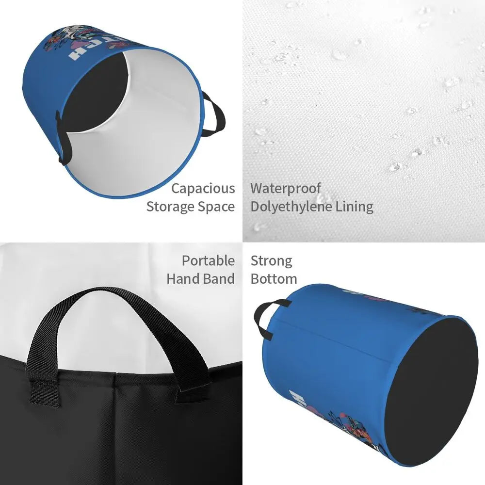 Custom Stitch Cartoon Anime Laundry Basket Foldable Clothes Hamper for Baby Kids Toys Storage Bag