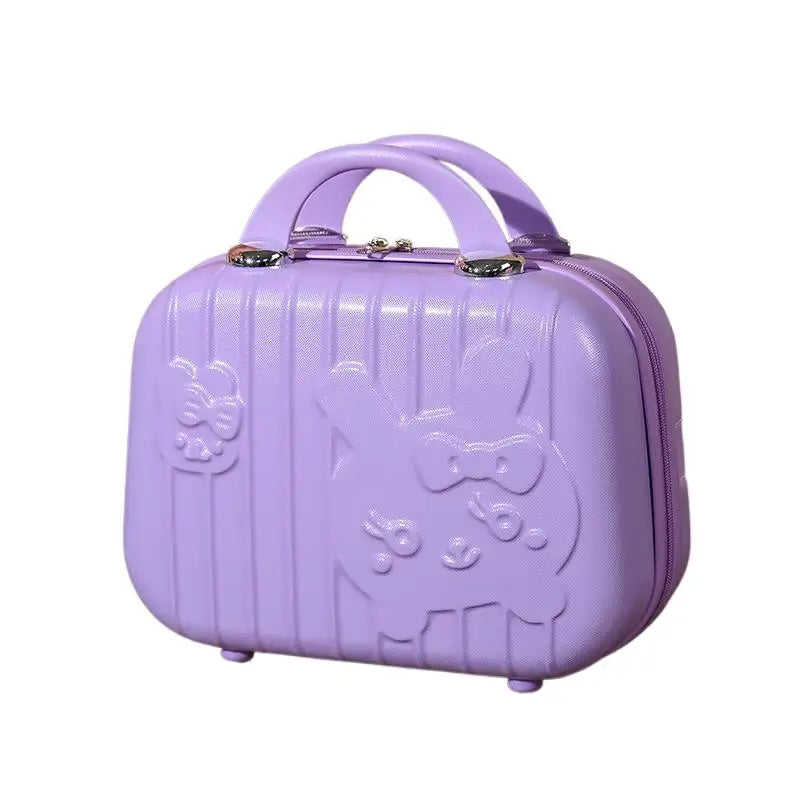 2024 New Cartoon Rabbit Children Suitcase Small Makeup Box ABS Travel Girls Hand Gift Mini Boarding Case Travel Rolling Luggage