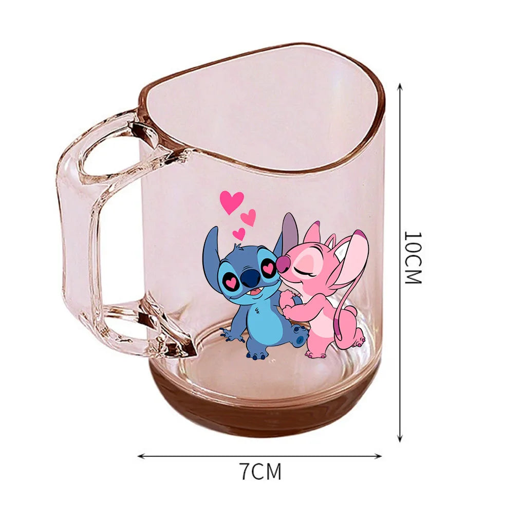 Stitch Lilo and Stitch animation peripheral cartoon printed transparent resin mouthwash and toothbrush cup anti-fall water cup