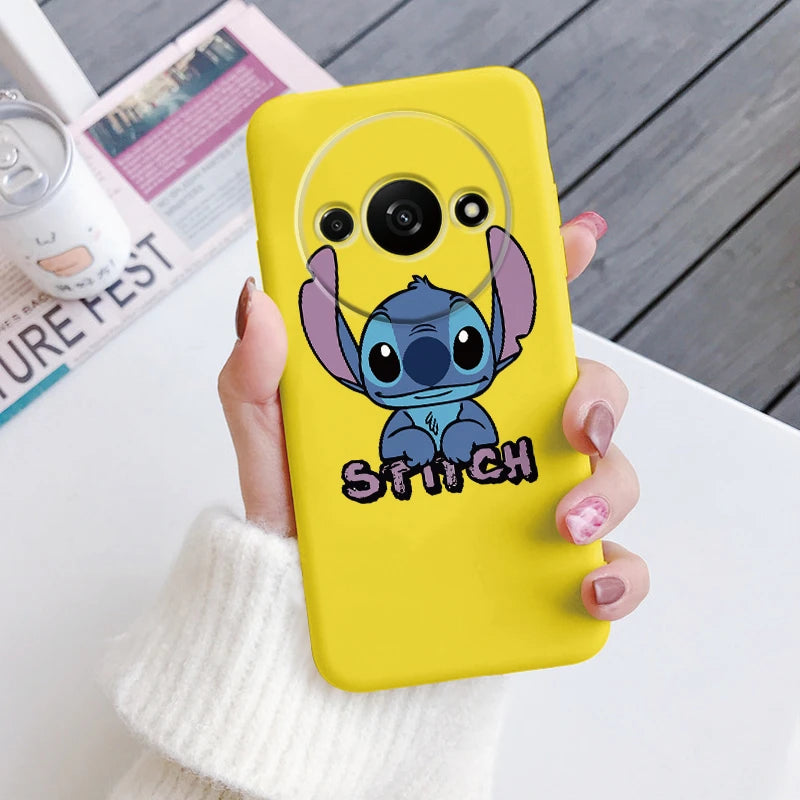 For Redmi A3 Phone Case Soft Silicone Shockproof Super cute Stitch Love?Cover For Xiaomi Redmi A3 Shell RedmiA3 A 3 Bumper Shell
