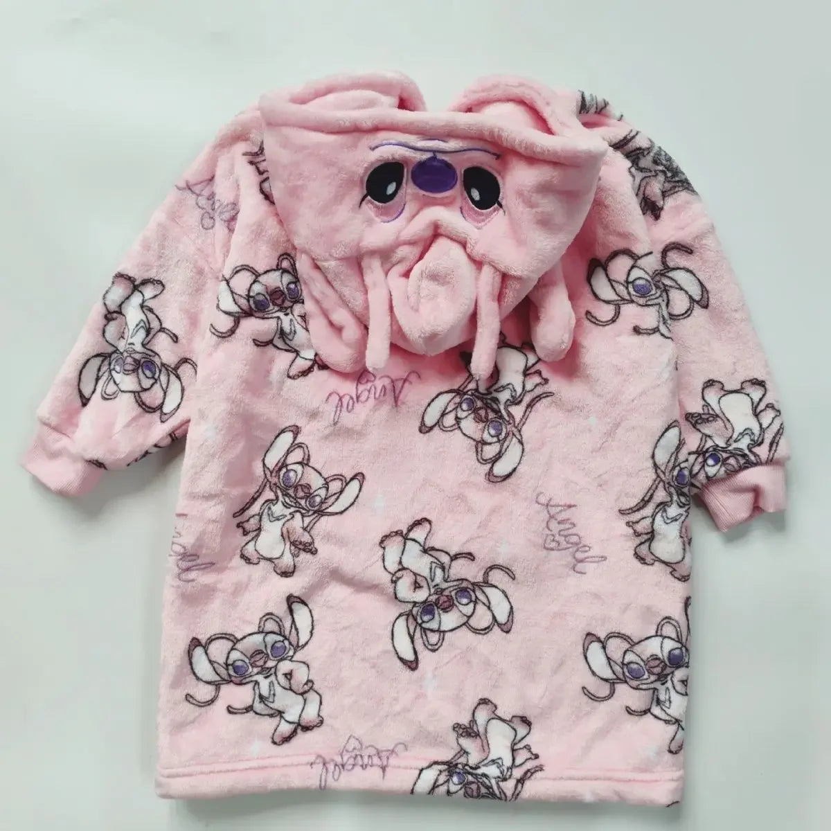 Lilo & Stitch Cosplay Costume Hoodies for Kids Angel Tops Coats Keep Warm Winter Flannel Plush Home Wear Pajamas for Girls