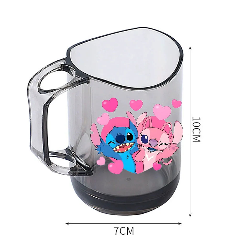Stitch Lilo and Stitch animation peripheral cartoon printed transparent resin mouthwash and toothbrush cup anti-fall water cup
