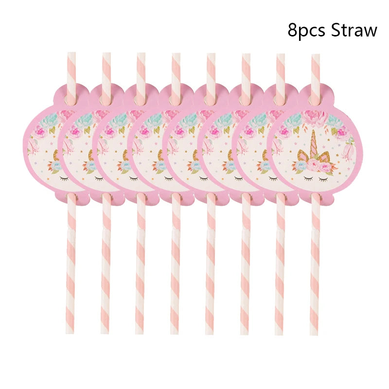 Unicorn Birthday Decorations for Girl Plate Napkin Cup cake topper Unicorn Party Supplies Kids Birthday Party Decor Baby Shower