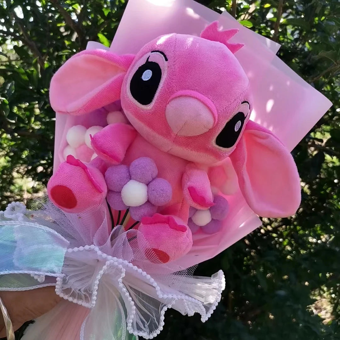 Anime Lilo and Stitch Bouquet Cartoon Stuffed Plush Doll Toy Animals Valentine's Day Christmas Birthday Wedding Party Gifts