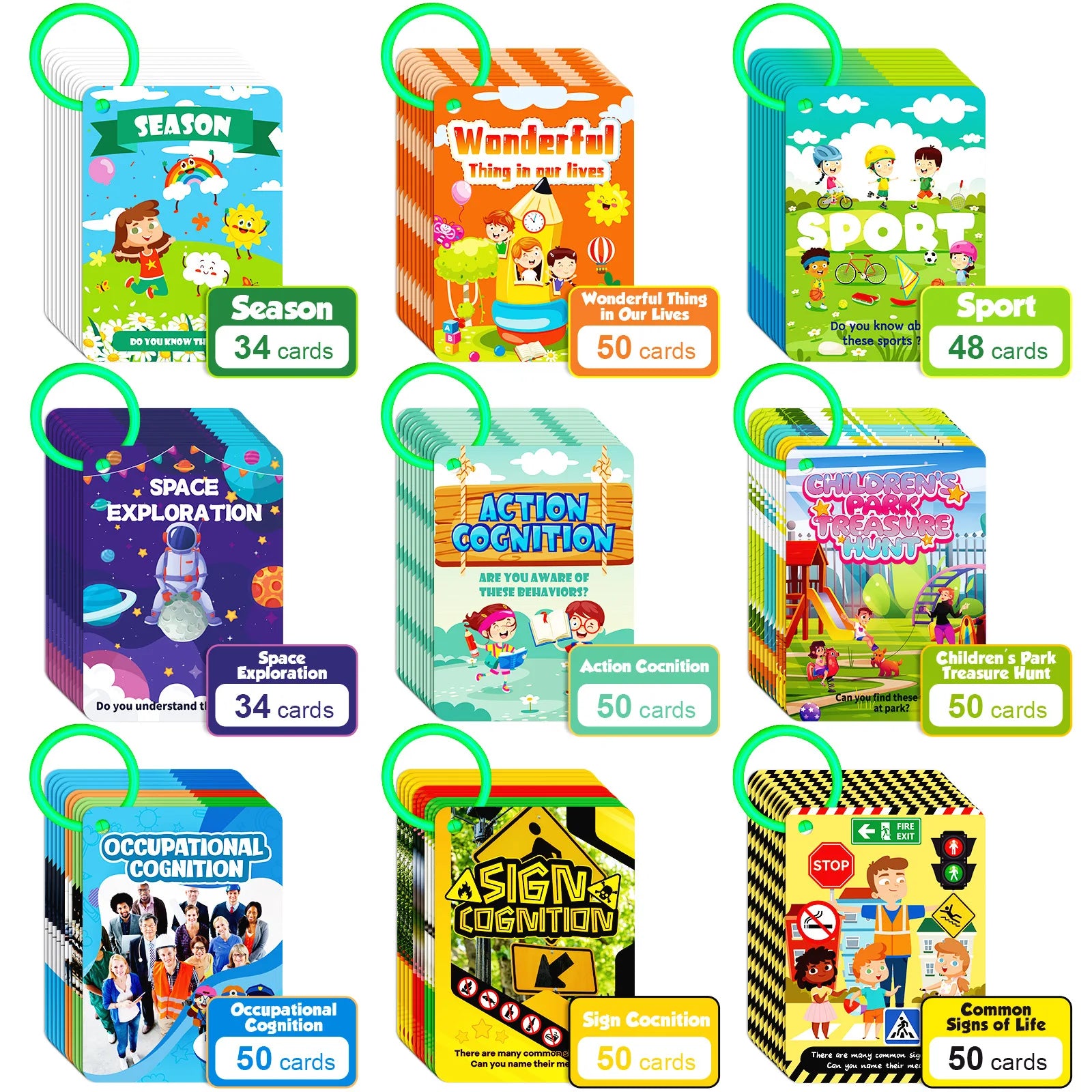 50Pcs/Set Cognition Learning Card Funny Memory Flash Cards Early Education Educational Toys For Children Kids