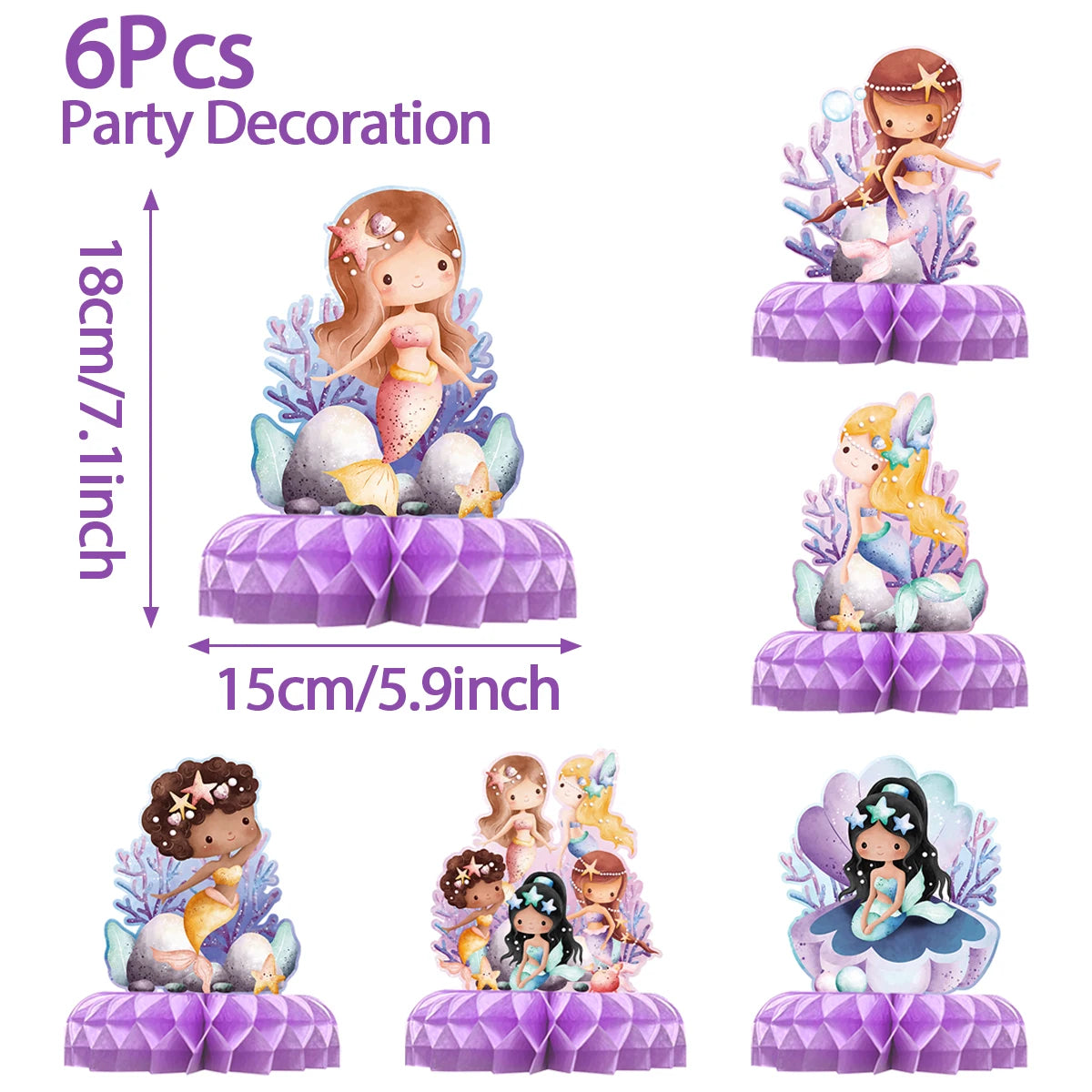 Little Mermaid Party Decoration Mermaid Disposable Tableware Happy 1st Birthday Party Decorations Kids Baby Shower Girl Supplies