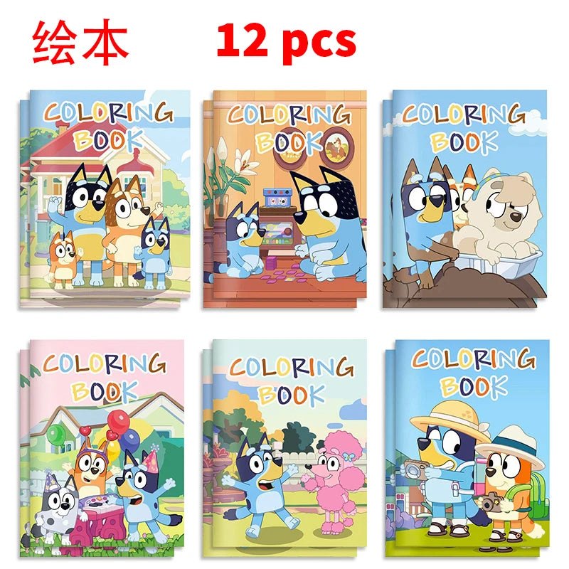 Bluey And Bingo Diy Coloring Drawing Book Anime Cartoon Color Graffiti Painting Book Education Puzzle Toys For Kids