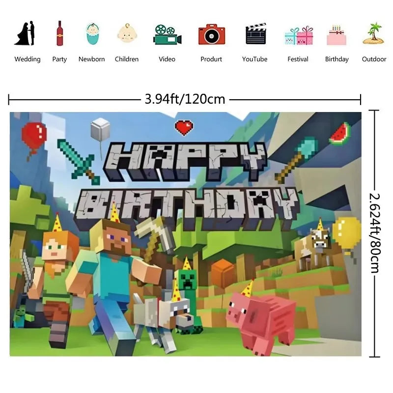 Birthday Party Decoration Paper Tableware Set 9inch Dish Plate Cup Backdrop Baby Shower Party Supplie Birthday Flag Banner Gifts