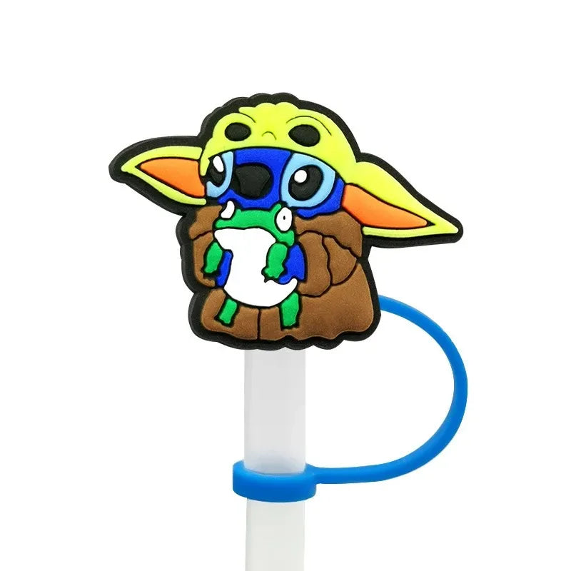 Hot Toys Stitch Straw Cover for Stanley Cup,Straw Topper Compatible with 30&40Oz Tumbler Handle,10mm/0.4in Silicone Straw Cover