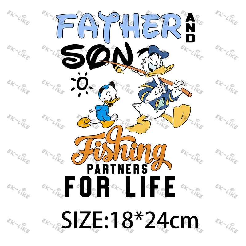 Dad Squad King Lion Toy Story Mickey Stitch Happy Father's Day Iron on Picture on Clothes Strong viscosity Diy Craft