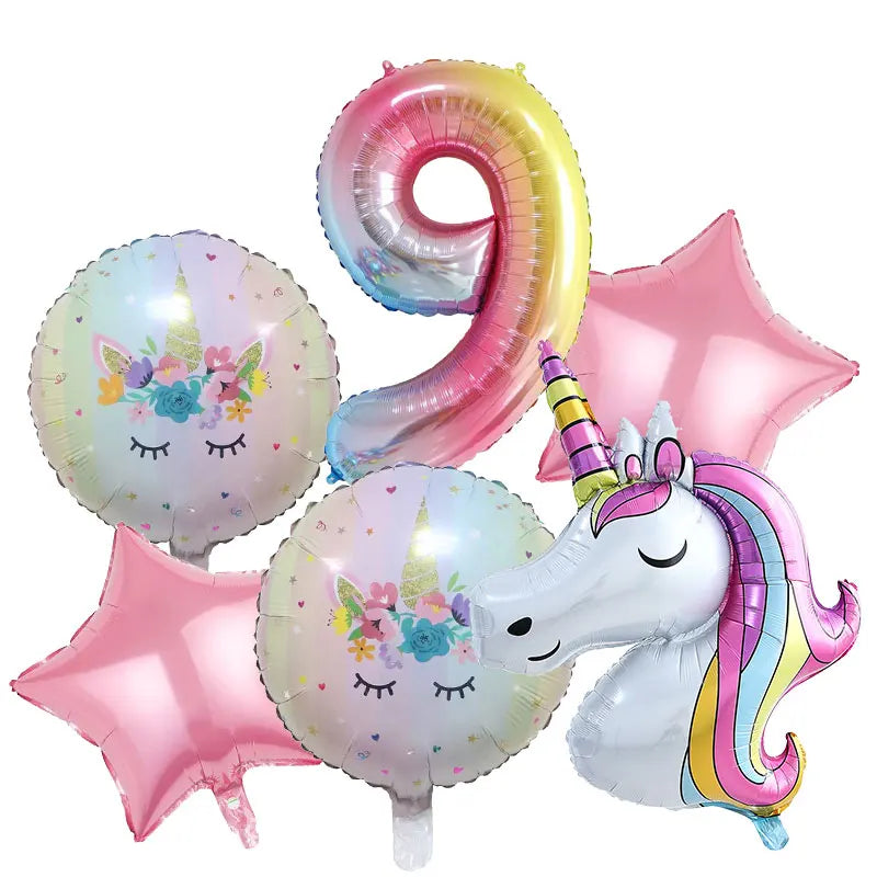 Unicorn Birthday Decoration Face Mask Gift Bags Tablecloth Unicorn Happy Birthday Balloons Candy Box Kids Birthday Party Favors