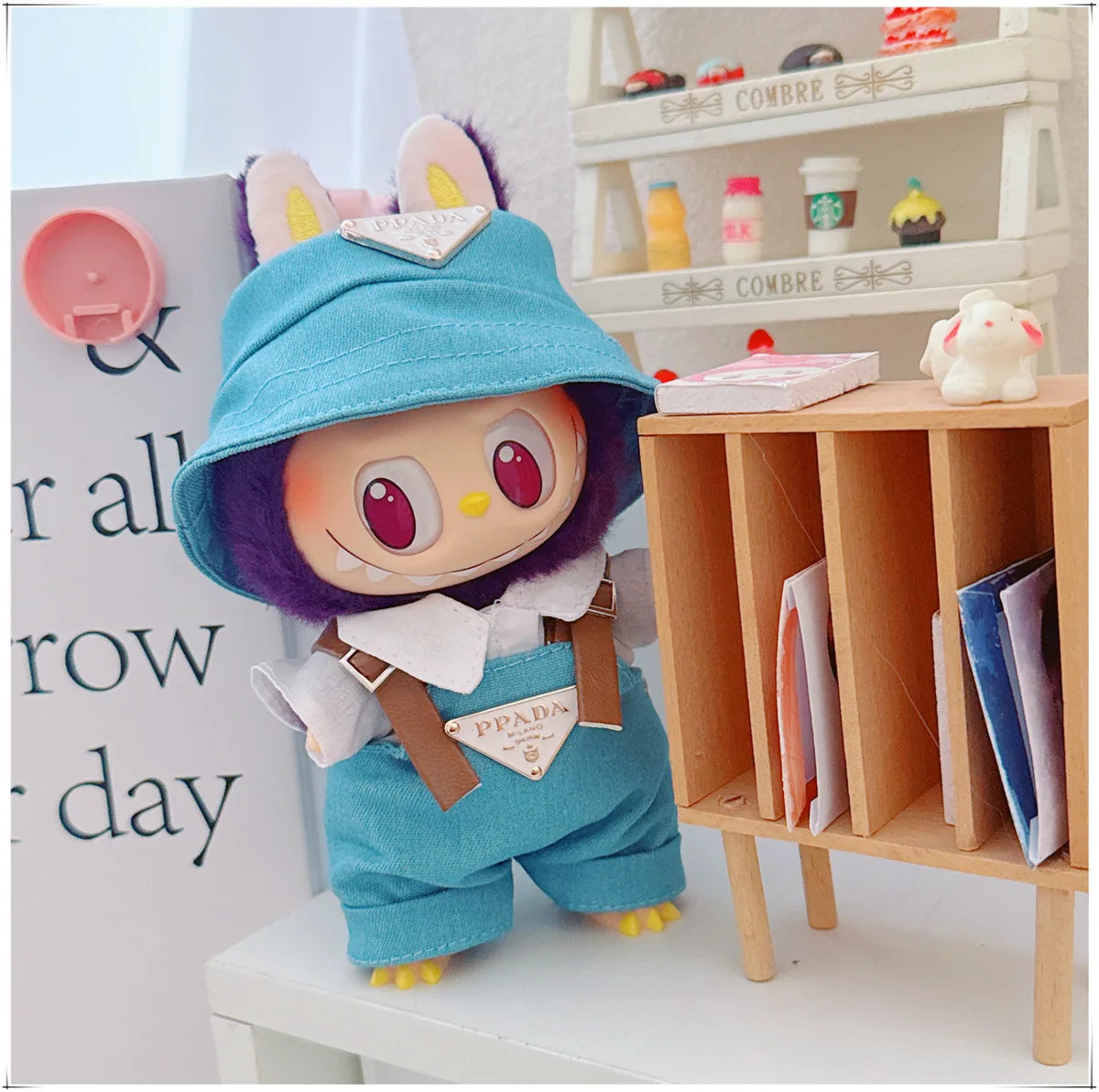 The first and second generations of Labubu only sell 17cm seated party clothes accessories inverted triangle workwear fashion