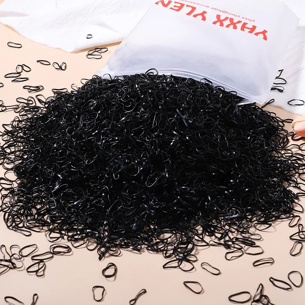 500pcs Girls Colourful Disposable Rubber Band Hair Ties Headband Children Ponytail Holder Bands Kids Hair Accessories Scrunchie