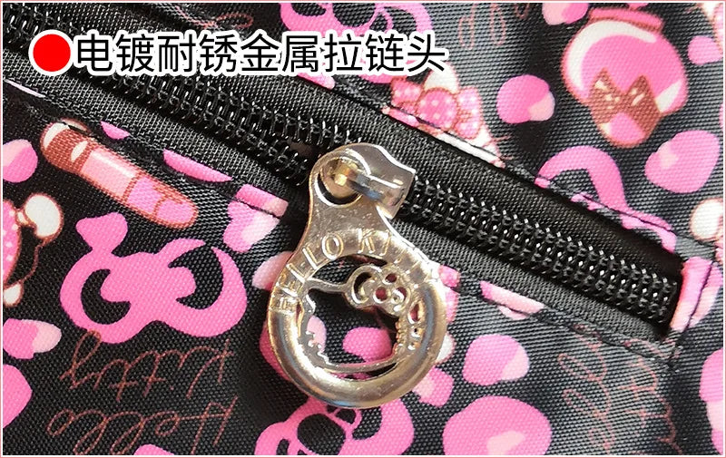 Sanrio Oxford cloth messenger bag hello kitty cartoon travel luggage storage bag girl shoulder bag gym handbag
