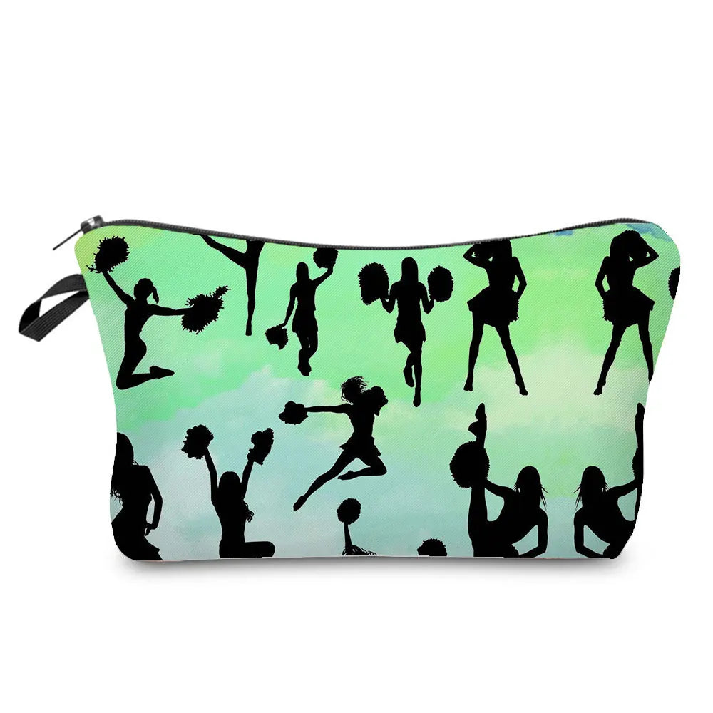 Cheerleading Girl Makeup Bag Club Gift Bag Female Portable Custom Pattern Cosmetic Bag Travel Organizer Storage Bag Toiletry Kit