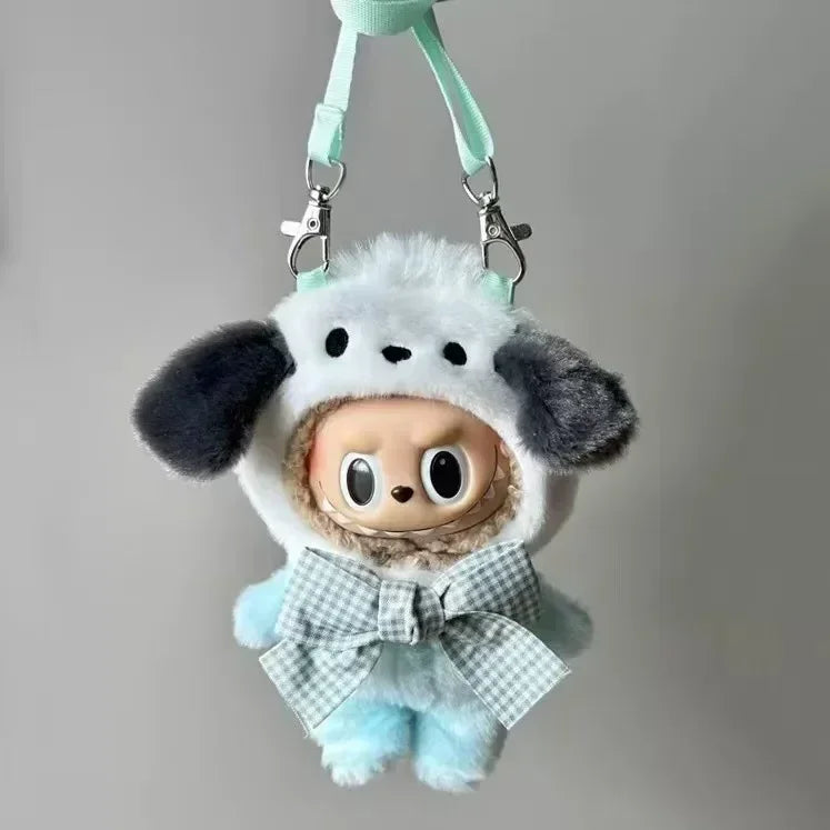 Sanrio Doll Clothes Head Covering Kawaii Anime Hello Kitty Kuromi Melody Cinnamoroll Clothing Cute Labubu Plush Clothes Gift