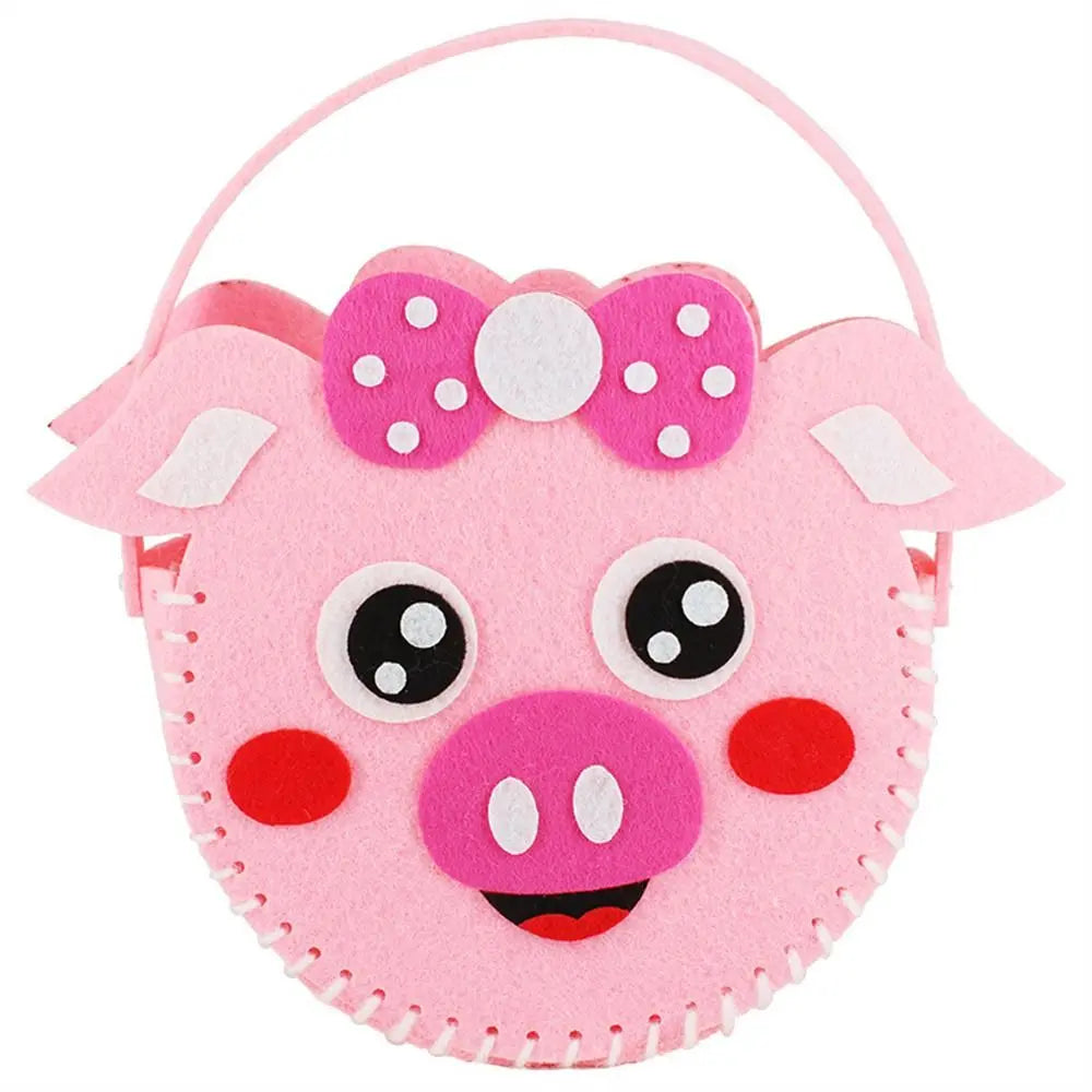 Non-Woven Fabric DIY Handbag Children Craft Toy Mini Bag Non-woven Cloth Colorful Handmade Bag Cartoon Animal Children Handbags