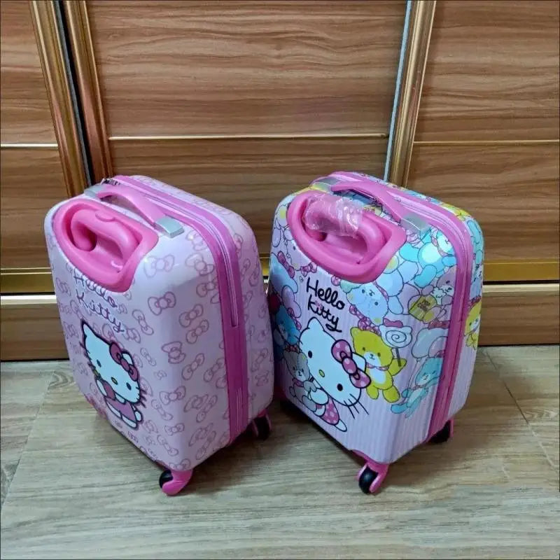 Hello Kittys Children's travel Suitcase Girl Gift Sanrios Kids Luggage Kuromi Kawaii  Large Capacity Portable Trolley Case