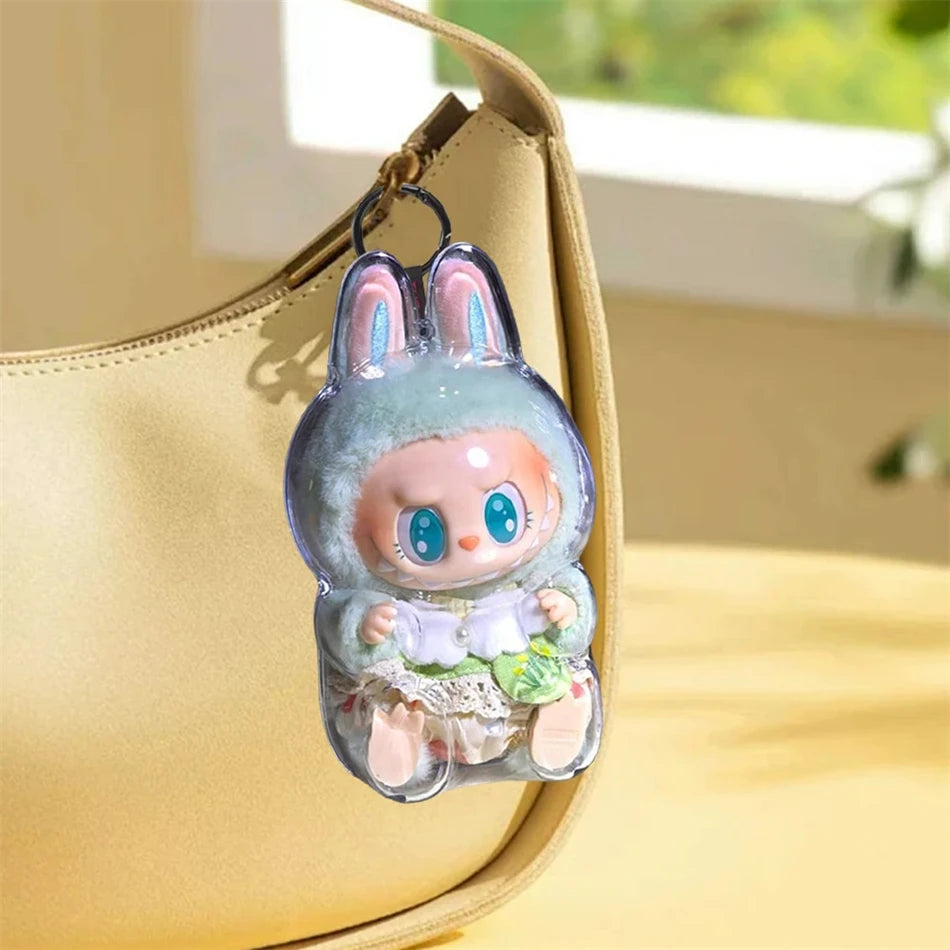 PopMart Monster Labubu V1 V2 Sit Party Transparent Protective Shell Doll Protective Doll Clothes Outfit Doll Accessories