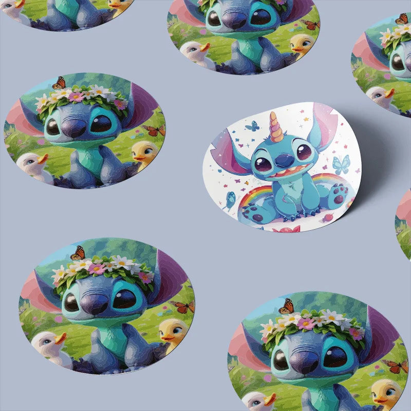 500pcs/roll Stitch Sealing Stickers Cute Angel Round Sticker Envelop Diary Diy Decoration Label Birthday Gifts
