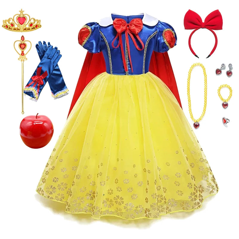New Kids Girl Dresses Princess Costume Fancy Dress Kids Party Cosplay Princess Costumes Bow Patchwork Cosplay Girls Dress
