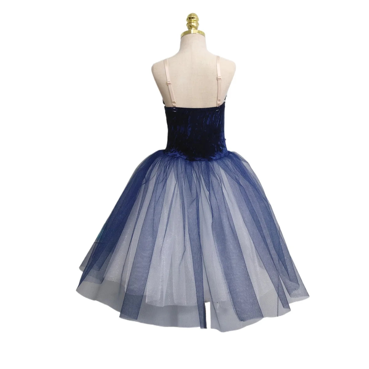 Blue Ballet Tutu Skirts Performance Costumes Princess Dance Practice Long Romantic Dress