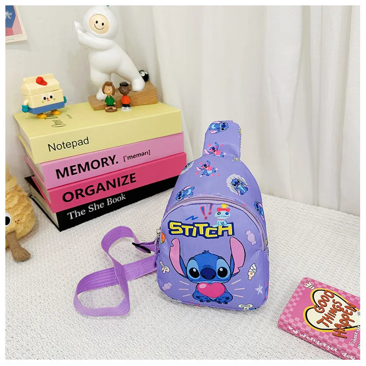 Stitch Anime Shoulder Bags Kawaii Fashion Chest Bag Travel Satchel Casual Portable Totes Backpacks Birthday Gifts For Boys Girls