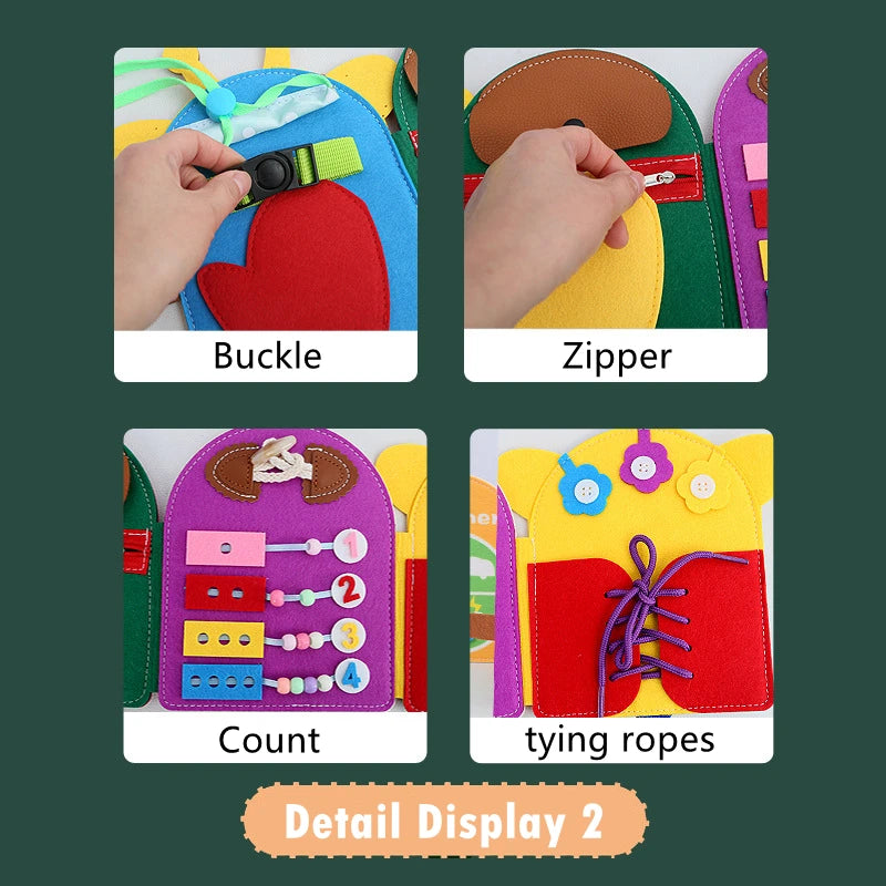 Montessori Toys Busy Book for Kids Color Shape Animal Cognition Early Education Toys Giraffe Quiet Book Fine Motor Toys