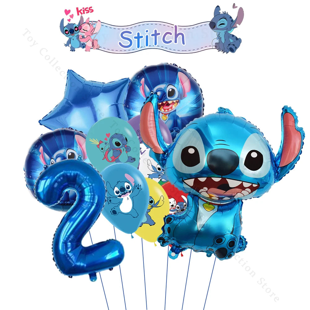 Lilo and Stitch Cartoon Children's Birthday Party Decoration Paper Plate Latex Foil Ballon Tablecloth Baby Shower Party Supplies