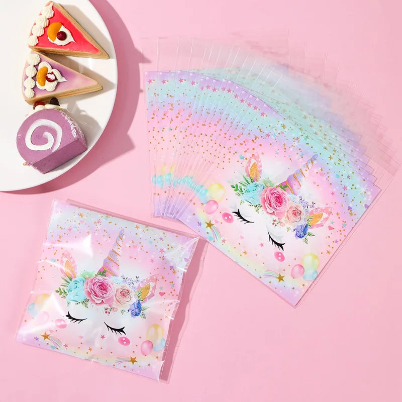 Rainbow Unicorn Handbag Candy Bag Happy 1st Birthday Party Decorations Kids Favors Gift Unicorn Box Baby Shower Girls Supplies