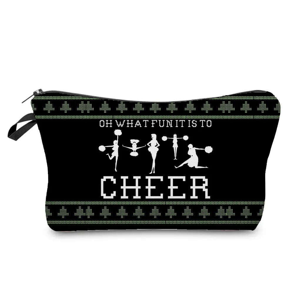 Cheerleading Girl Makeup Bag Club Gift Bag Female Portable Custom Pattern Cosmetic Bag Travel Organizer Storage Bag Toiletry Kit