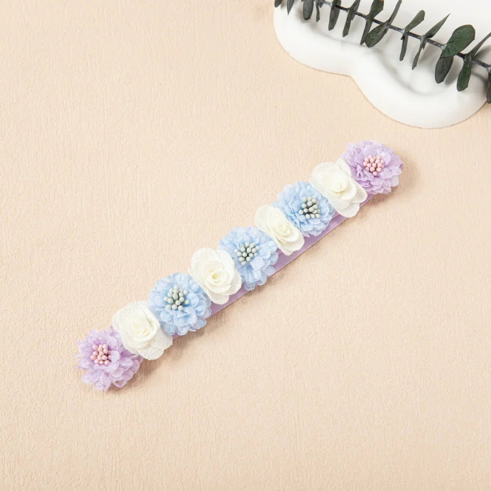 Charming Flower Baby Girl Headband Elastic Nylon Hair Band for Newborns Toddlers Soft Kids Turban Baby Hair Accessories for Girl