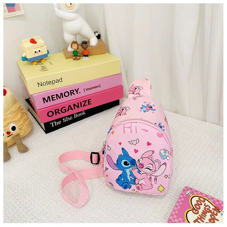 Stitch Anime Shoulder Bags Kawaii Fashion Chest Bag Travel Satchel Casual Portable Totes Backpacks Birthday Gifts For Boys Girls
