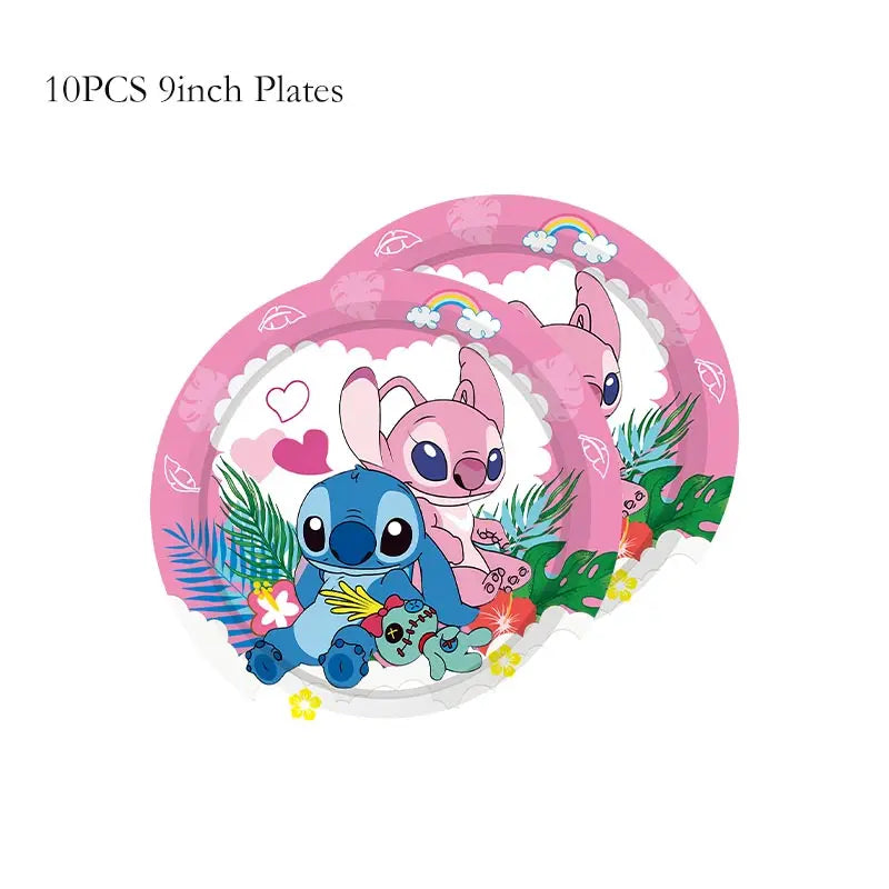 Stitch Birthday Party Supplies Stitch Tableware Set Balloons Backdrop Banner Plates Napkins Tablecloth Birthday Theme Stitch