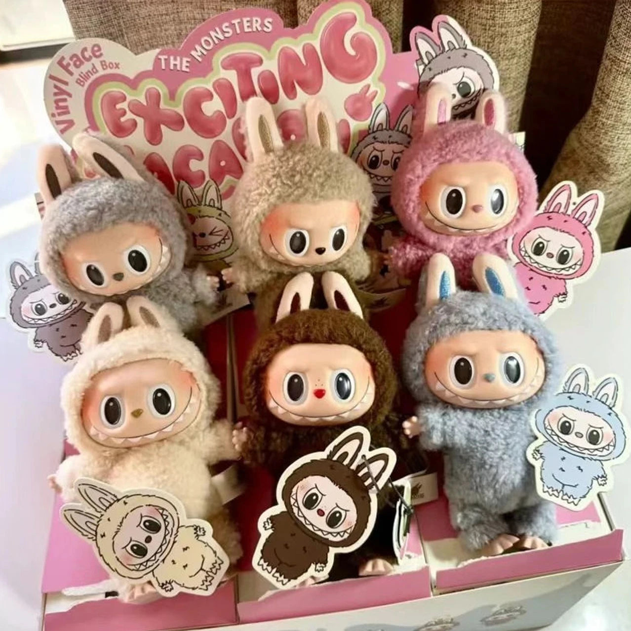 1-7pcs NEW abubu The Monsters V3 Series Blind Plush Box, Vinyl Base Toy, Animated Characters, Mysterious Surprise Box, Keychain