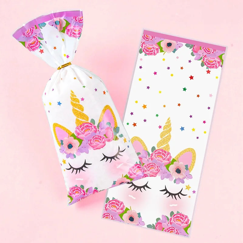 Rainbow Unicorn Handbag Candy Bag Happy 1st Birthday Party Decorations Kids Favors Gift Unicorn Box Baby Shower Girls Supplies