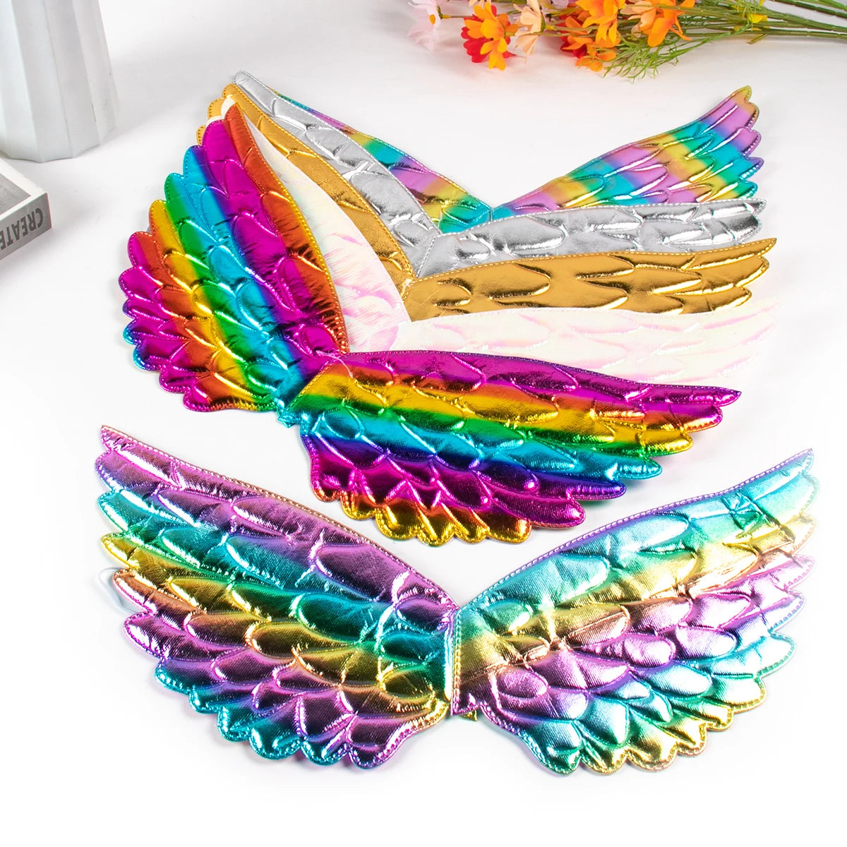 Unicorn Headband Girls' Fairy Rainbow Wings Flowers Headwear Accessory Unicorn Birthday Party Decoration Princess Dress Up Toys