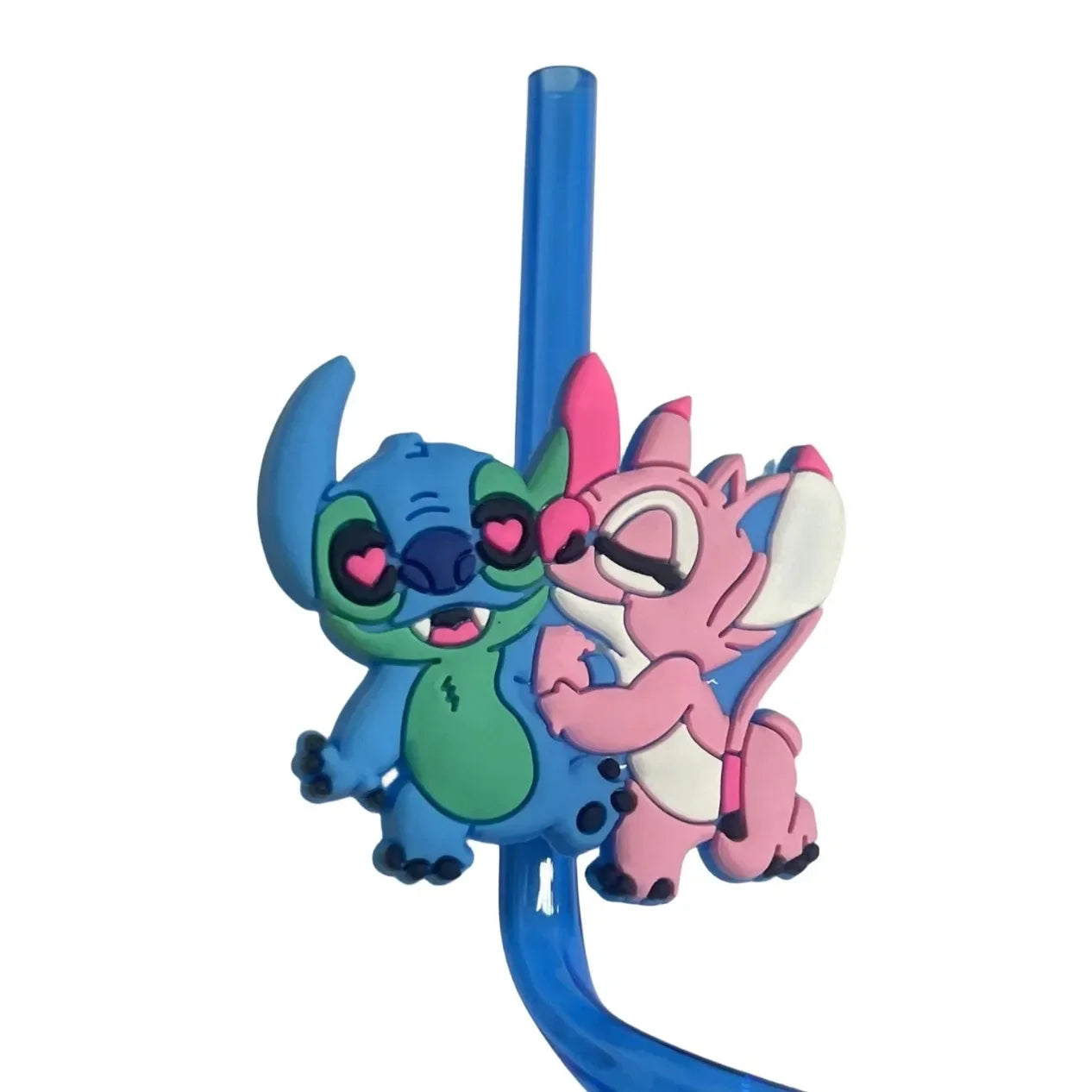 Cartoon Stitch Series Curved Straw Ice Cream Straw Soft Rubber Environmentally Friend Material Food Grade Artistic Design Straw