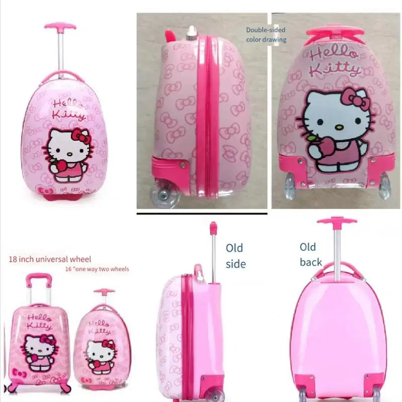 Hello Kittys Children's travel Suitcase Girl Gift Sanrios Kids Luggage Kuromi Kawaii  Large Capacity Portable Trolley Case