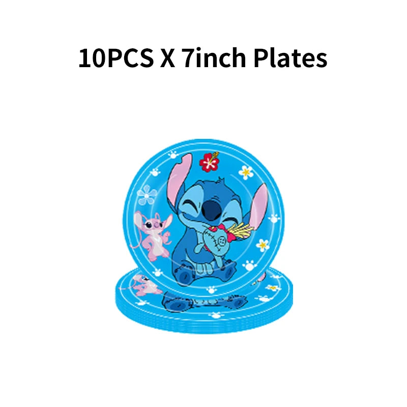 New Stitch Birthday Party Decoration Tableware Balloons Cups Plates Banner Straws Lilo And Stitch Theme Party Supplies Toy Gifts