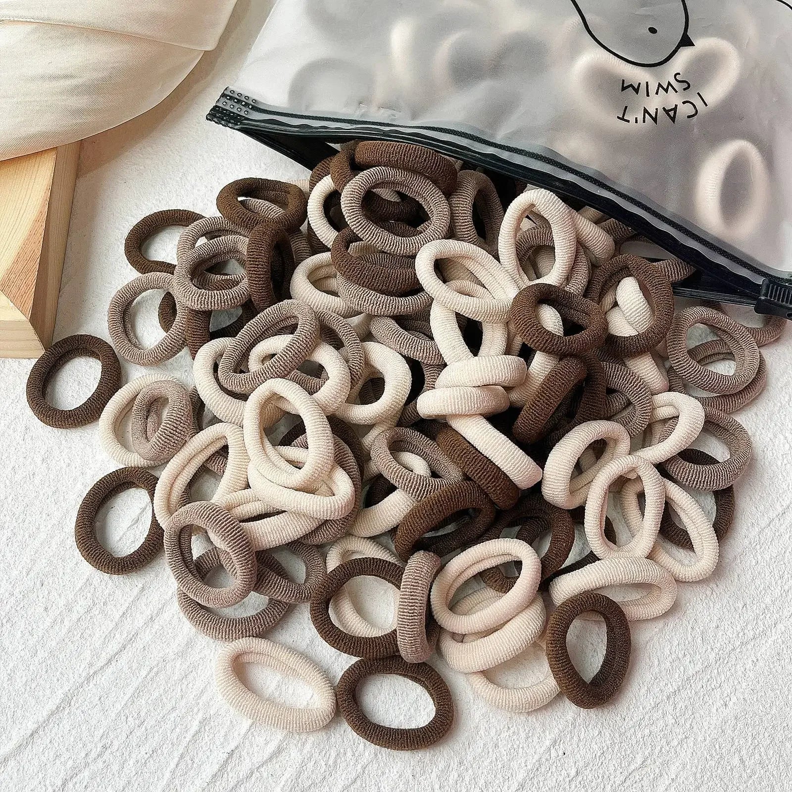 50/100/200PCS Colorful Basic Nylon Ealstic Hair Ties for Girls Ponytail Hold Scrunchie Rubber Band Kids Basic Hair Accessories