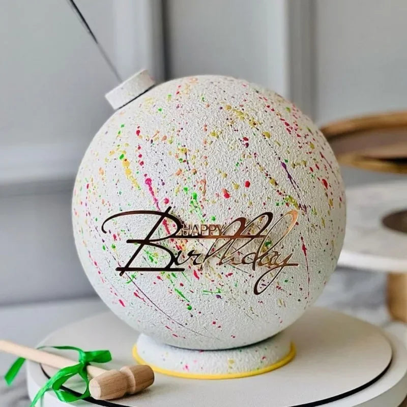 Ins Gold Happy Birthday Cake Toppers Birthday Girl Acrylic Kids Birthday Party Cake Topper Baby Shower Gift Dessert Decoration