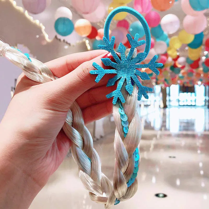 Princess Braid Unicorn Rainbow Hairpiece Cosplay Braided Wigs for Elsa Dress Up Set for Toddler Girls Party Wedding Birthday