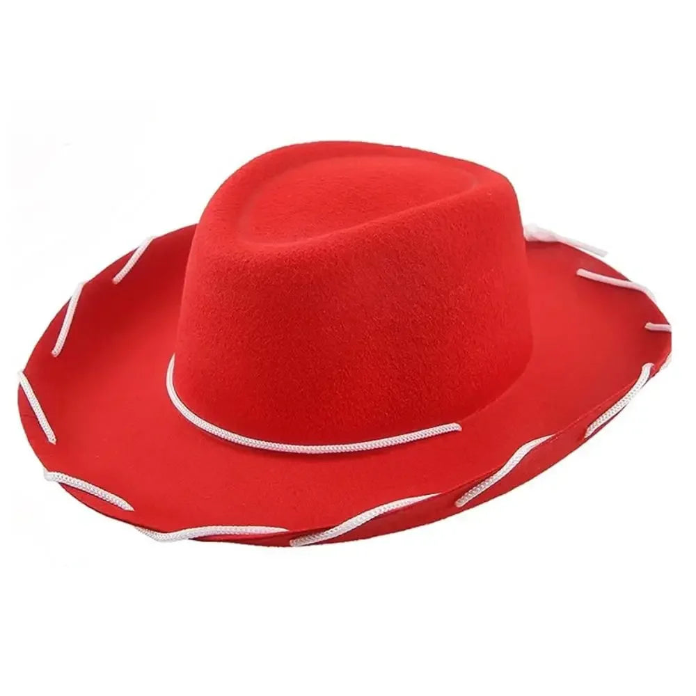Adjustable Western Big Eaves Cowboy Hat Kids Cosplay Costume Prop Dress-up Jazz Hat Felt Princess Hat Party Cowgirl Hat
