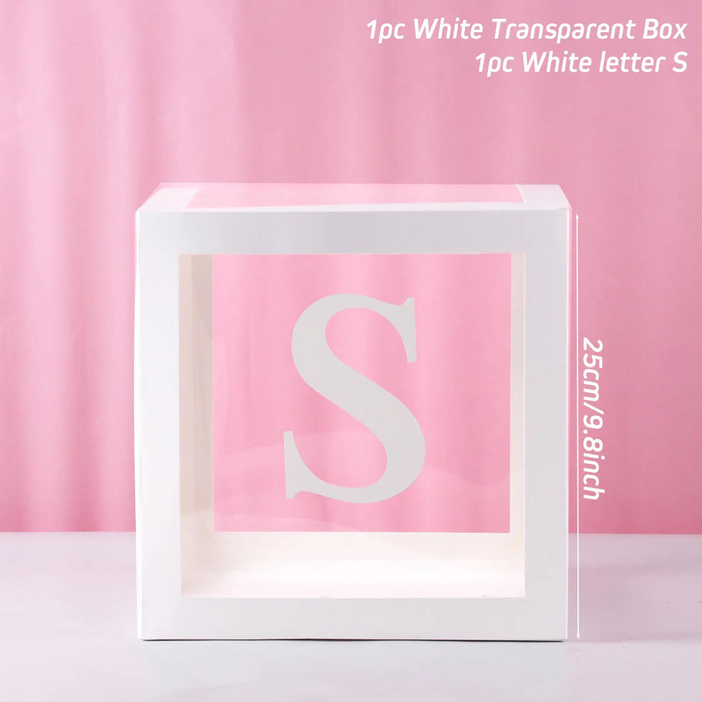 Transparent Baby Shower Box Boy Girl Birthday Decor 1st One First Birthday Wedding Party Decor Christening Babyshower Supplies