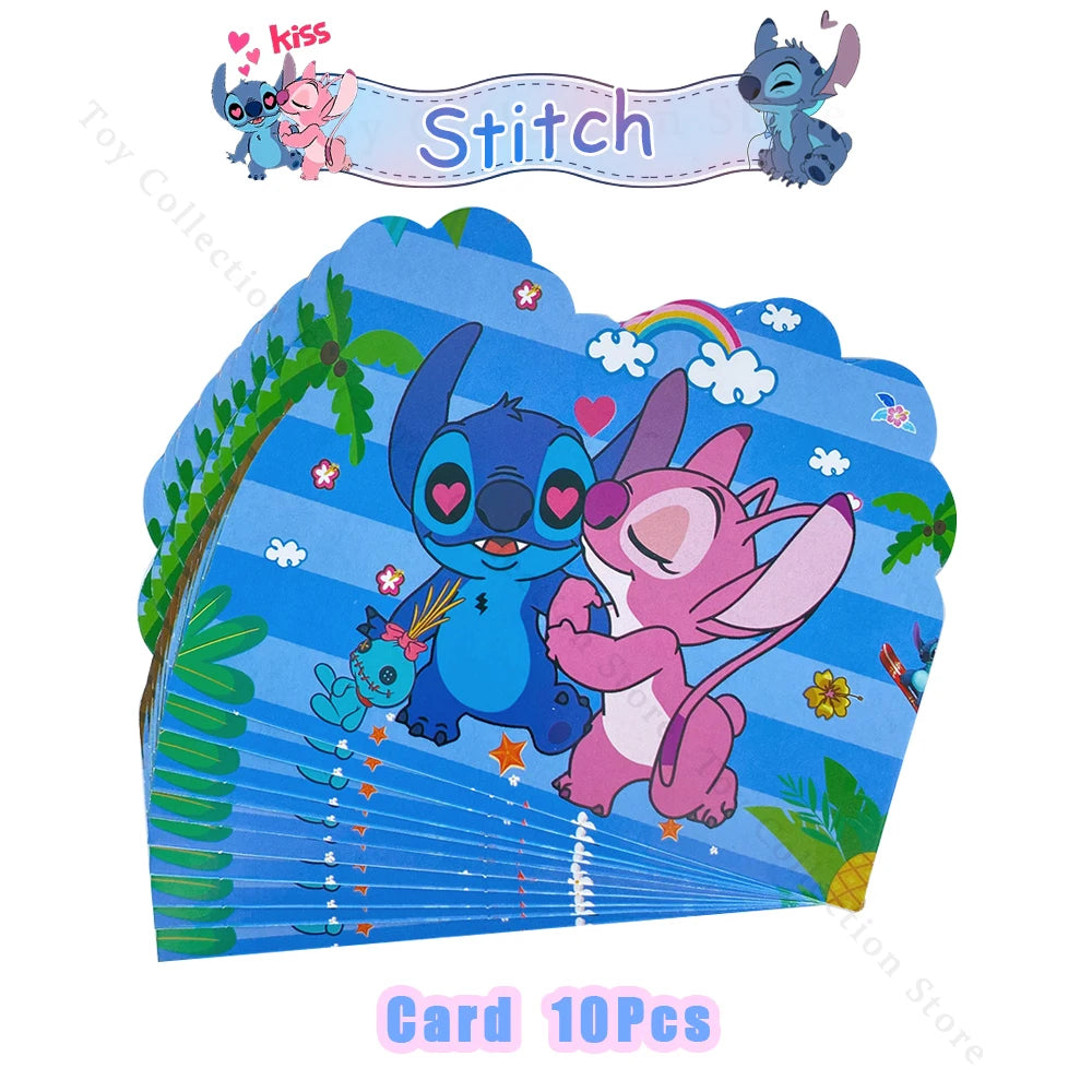 Lilo and Stitch Cartoon Children's Birthday Party Decoration Paper Plate Latex Foil Ballon Tablecloth Baby Shower Party Supplies