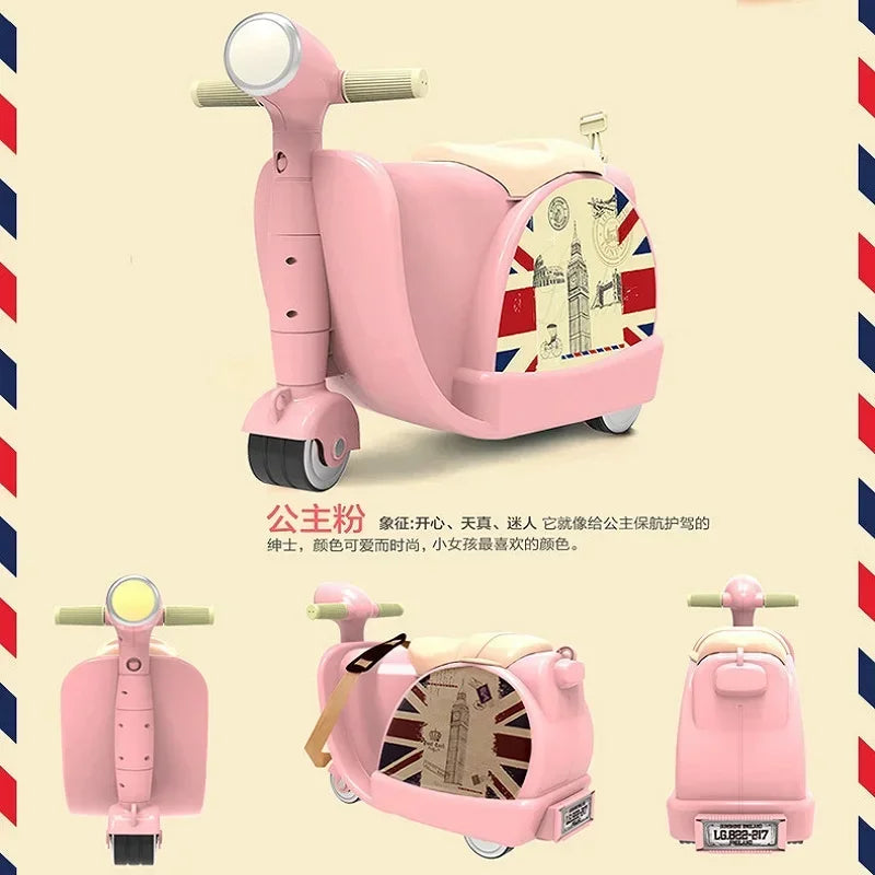 Children Travel luggage locker boy girl Can sit to Accept 50KG baby Multifunction creative suitcase kids Drag box